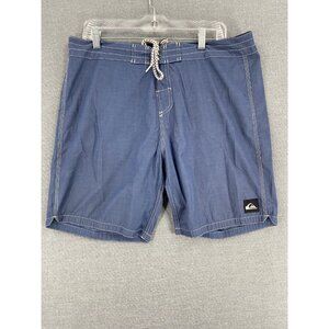 Quiksilver Scallop Board Shorts Blue Heathered Mens 36 8" Swim Trunks